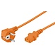 Câble d'alimentation CEE 7/7 coudé (mâle) vers C13 (femelle) 3 M orange Câble d'alimentation CEE 7/7 coudé (mâle) vers C13 (femelle) 3 M orange