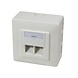 Boîte combi encastrée + en saillie CAT6 2x RJ45 RAL9010 Boîte combi encastrée + en saillie CAT6 2x RJ45 RAL9010