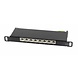 CAT6a Patchpanel slim 8 poor 0.5U noir CAT6a Patchpanel slim 8 poor 0.5U noir