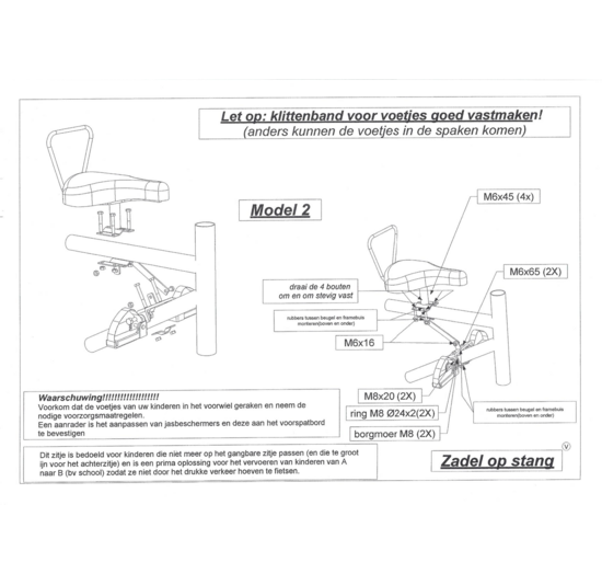 Tweedekansje! Zadel Op Stang Model 2 Voor Herenfiets Met Stalen Stang