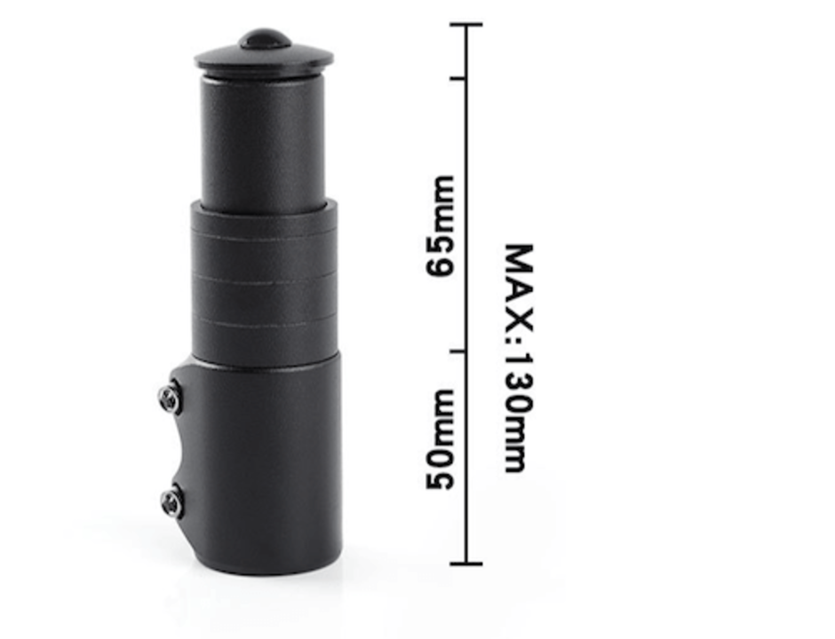 Voltano Stuurpen Verlenger XL - 1-1/8'' 28.6mm - Fietsstuur Verhoger tot max 130MM - Zwart