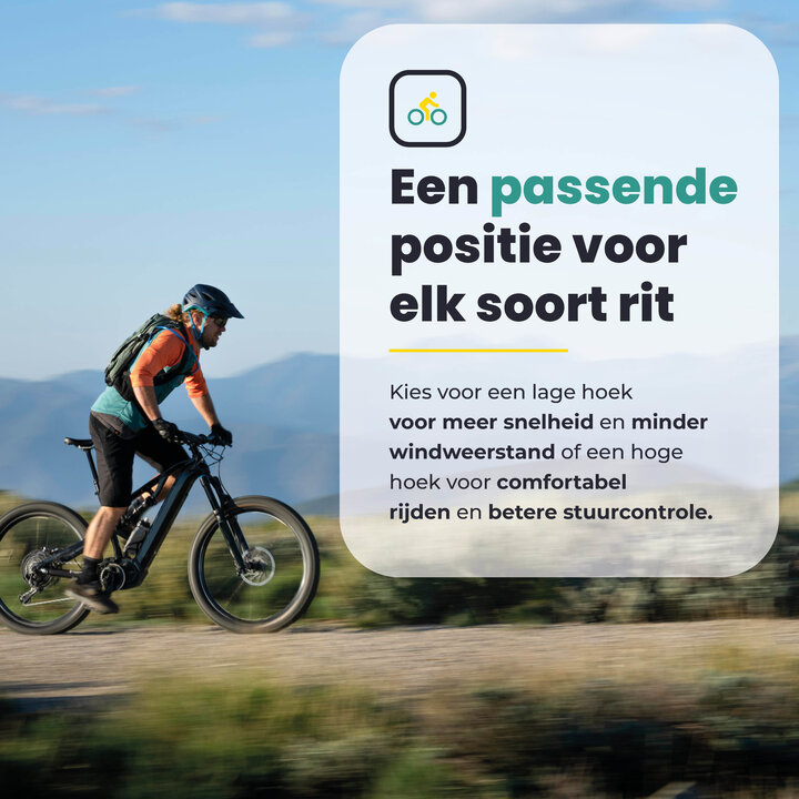 Voltano A-Head Verstelbare Stuurpen Voorbouw – 1-1/8” 28,6 / 110 mm / 31,8 mm – Zwart - º60 graden Verstelbaar - Stuur Verhoger