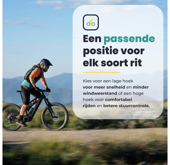 Voltano A-Head Verstelbare Stuurpen Voorbouw – 1-1/8” 28,6 / 110 mm / 31,8 mm – Zwart - º60 graden Verstelbaar - Stuur Verhoger