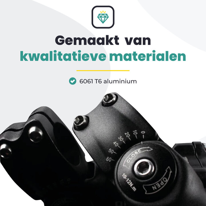 Voltano A-Head Verstelbare Stuurpen Voorbouw – 1-1/8” 28,6 / 110 mm / 31,8 mm – Zwart - º60 graden Verstelbaar - Stuur Verhoger