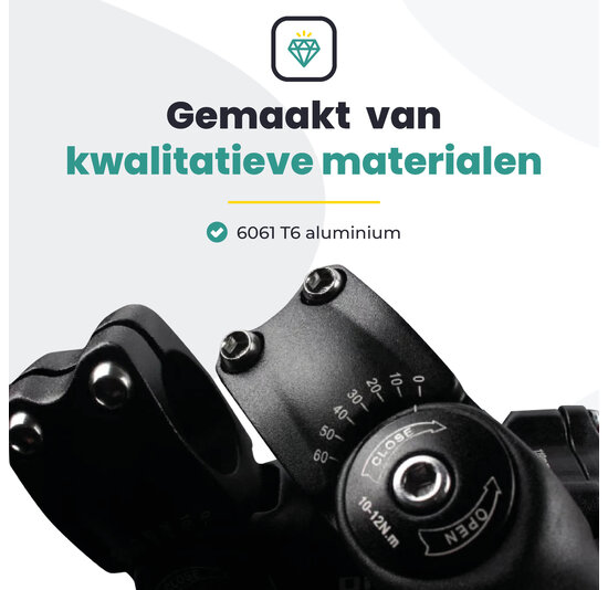 Voltano A-Head Verstelbare Stuurpen Voorbouw – 1-1/8” 28,6 / 110 mm / 31,8 mm – Zwart - º60 graden Verstelbaar - Stuur Verhoger