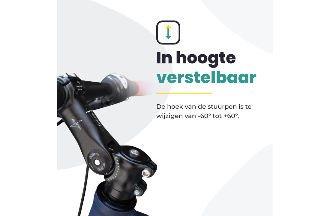 Voltano A-Head Verstelbare Stuurpen Voorbouw – 1-1/8” 28,6 / 110 mm / 31,8 mm – Zwart - º60 graden Verstelbaar - Stuur Verhoger