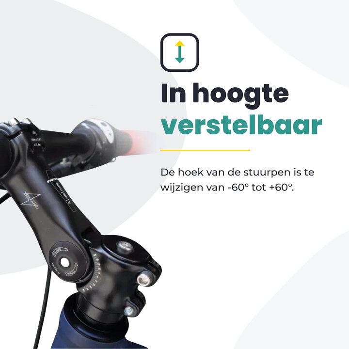 Voltano A-Head Verstelbare Stuurpen Voorbouw – 1-1/8” 28,6 / 110 mm / 31,8 mm – Zwart - º60 graden Verstelbaar - Stuur Verhoger