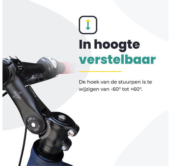 Voltano A-Head Verstelbare Stuurpen Voorbouw – 1-1/8” 28,6 / 110 mm / 31,8 mm – Zwart - º60 graden Verstelbaar - Stuur Verhoger