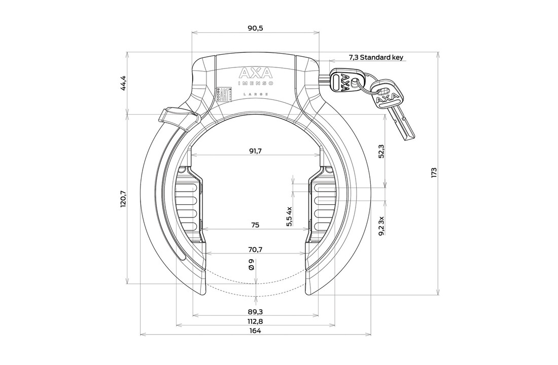 AXA Imenso Large Plus - Ringslot - Extra Breed - Geschikt Voor Ballonbanden