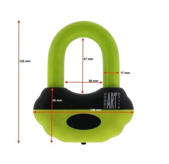 Pro-tect ART4 Schijfremslot Topaz - Geel