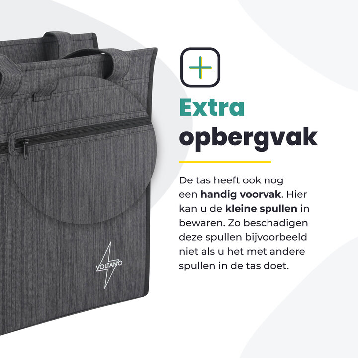 Voltano Shopper Fietstas - 20L - Enkele Pakaftas - Donkergrijs - Verstevigd