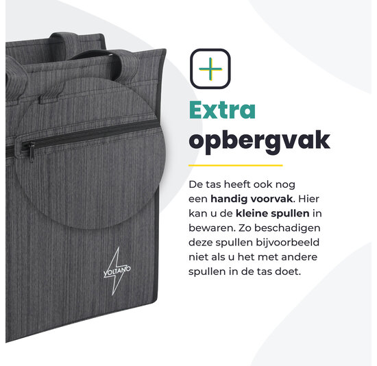 Voltano Shopper Fietstas - 20L - Enkele Pakaftas - Donkergrijs - Verstevigd