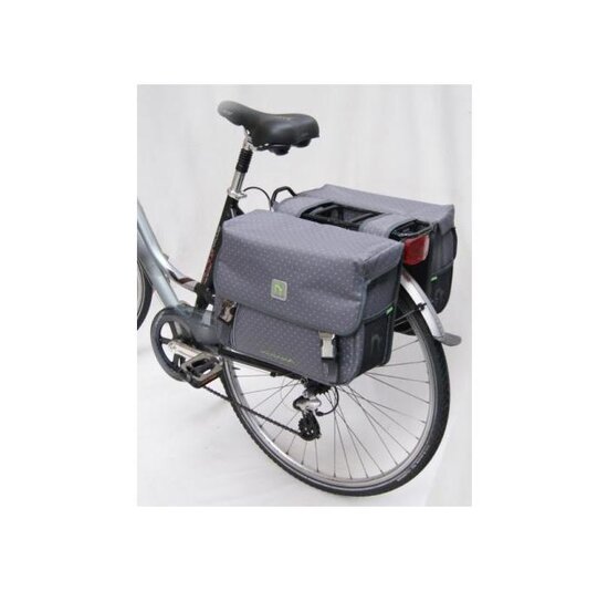 Dandell Dubbele Fietstas Nr. 16 - New Amazon - Grijs met Stippen - 31 Liter - Verstevigd