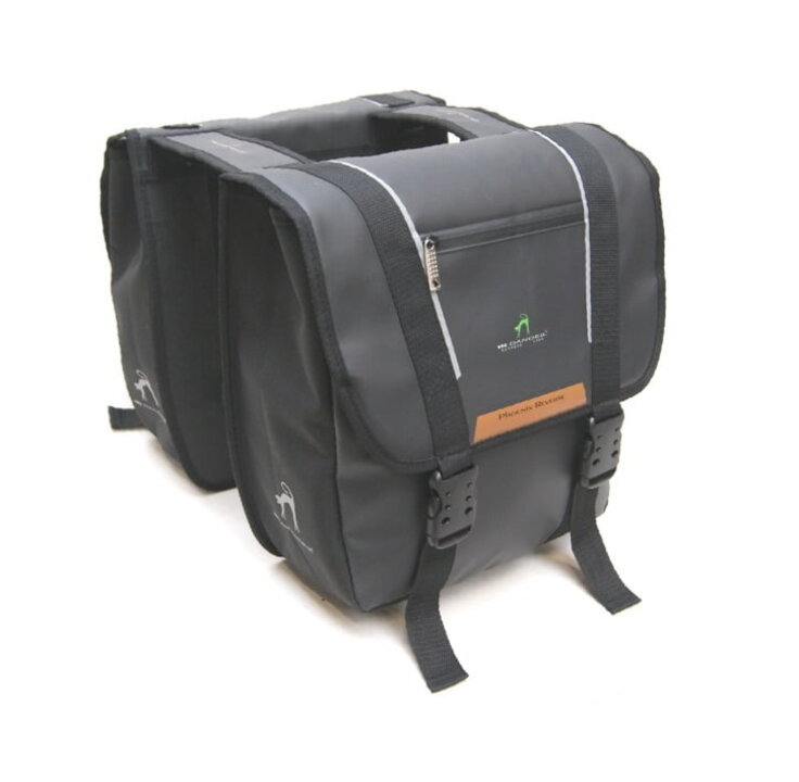 Dandell Dubbele Fietstas Nr. 17 - Phoenix Reverse - Mat Zwart - 35L - Verstevigd