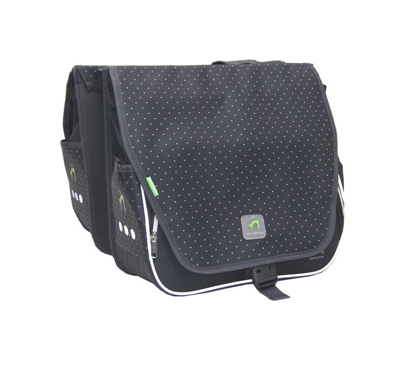 Dandell Dubbele Fietstas Nr. 32 - Grijs Met Stippen - 41L