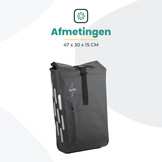 Voltano Luxe Fietstas 22L - Volledig Verstevigd - Enkele Pakaftas - Zwart - 100% Waterdicht