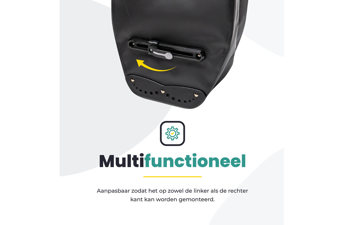 Voltano Luxe Fietstas 28L - Enkele Pakaftas - Zwart - 100% Waterdicht