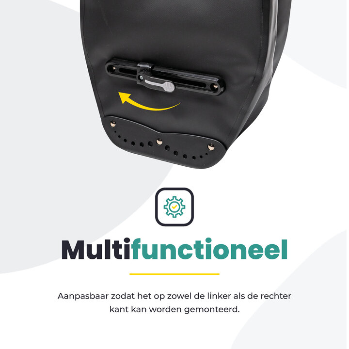 Voltano Luxe Fietstas 28L - Enkele Pakaftas - Zwart - 100% Waterdicht