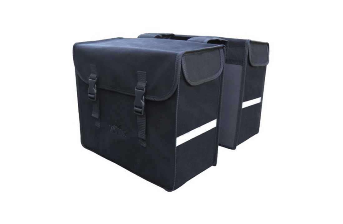 Greenlands Canvas - Dubbele Fietstas - Voorgevormd - 46L - Zwart