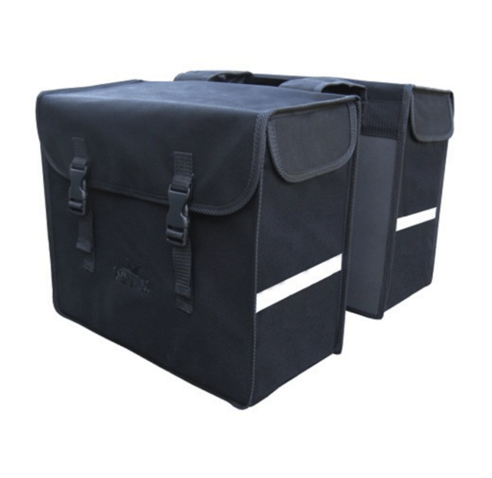 Greenlands Canvas - Dubbele Fietstas - Voorgevormd - 46L - Zwart