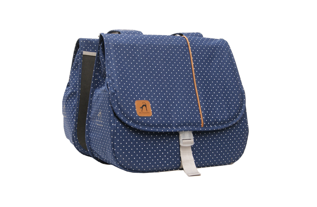 Dandell Dubbele Fietstas Nr. 44 - Blauw Met Stip - 42L - Voorgevormd