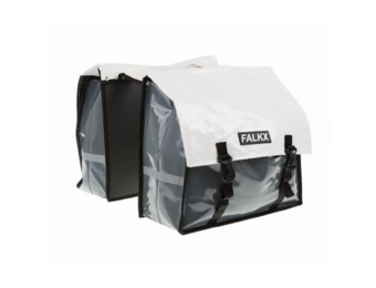 Falkx Dubbele Fietstas - Wit/Grijs - 40L