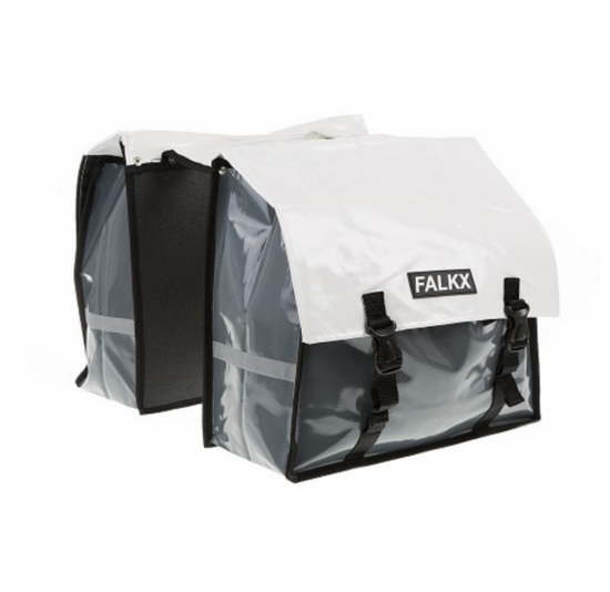 Falkx Dubbele Fietstas - Wit/Grijs - 40L