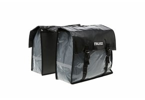 Falkx Dubbele Fietstas Bisonyl - Grijs/Zwart - 40L