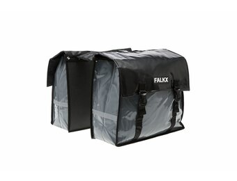 Falkx Dubbele Fietstas Bisonyl - Grijs/Zwart - 40L