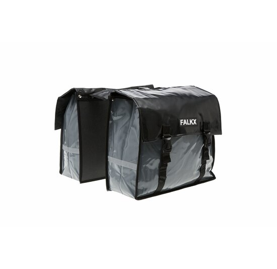 Falkx Dubbele Fietstas Bisonyl - Grijs/Zwart - 40L