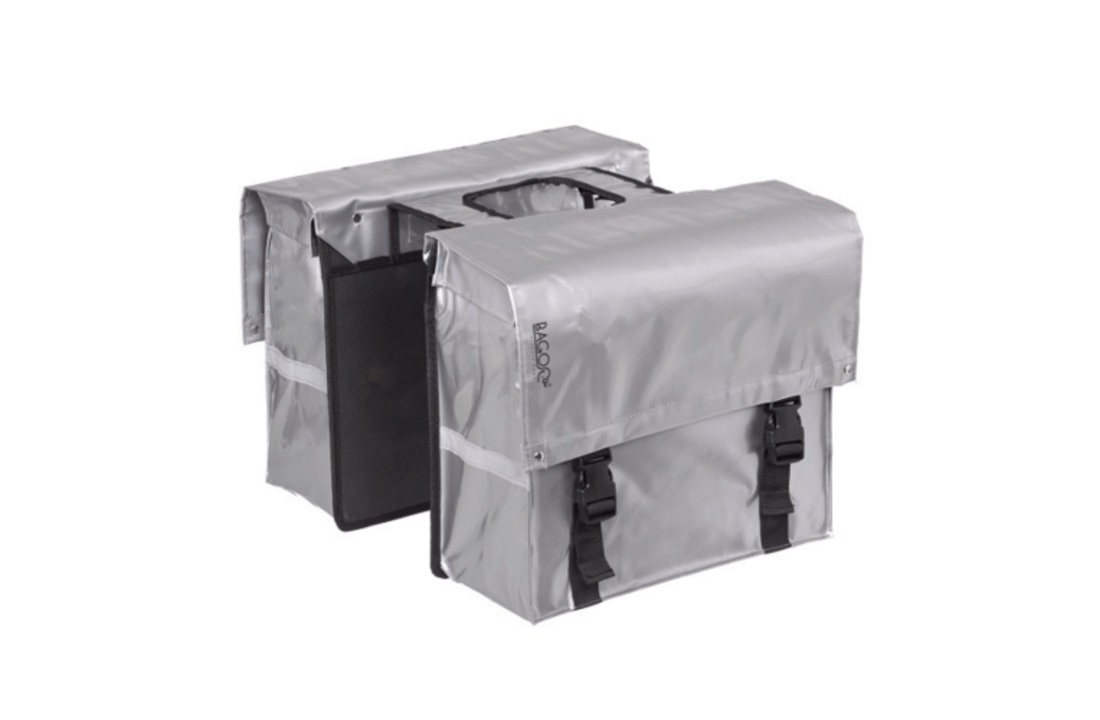 Bagoo Dubbele Fietstas Bisonyl - Zilver - 34L