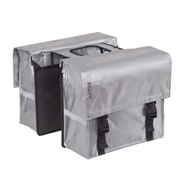 Bagoo Dubbele Fietstas Bisonyl - Zilver - 34L