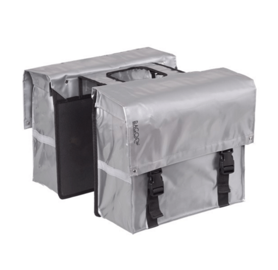 Bagoo Dubbele Fietstas Bisonyl - Zilver - 34L