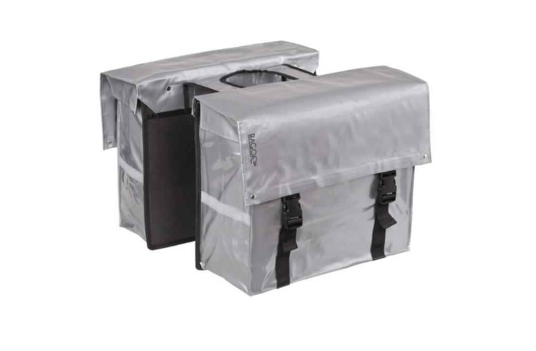 Bagoo Dubbele Fietstas Bisonyl - Zilver - 46L