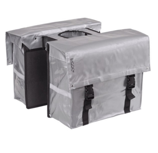 Bagoo Dubbele Fietstas Bisonyl - Zilver - 46L
