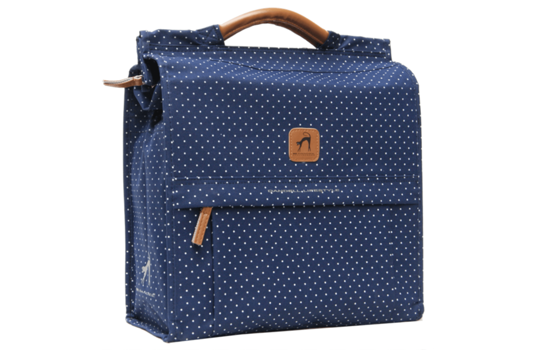 Dandell Shopper Pakaftas - Blauw + Stippen - 20 Liter - Verstevigd