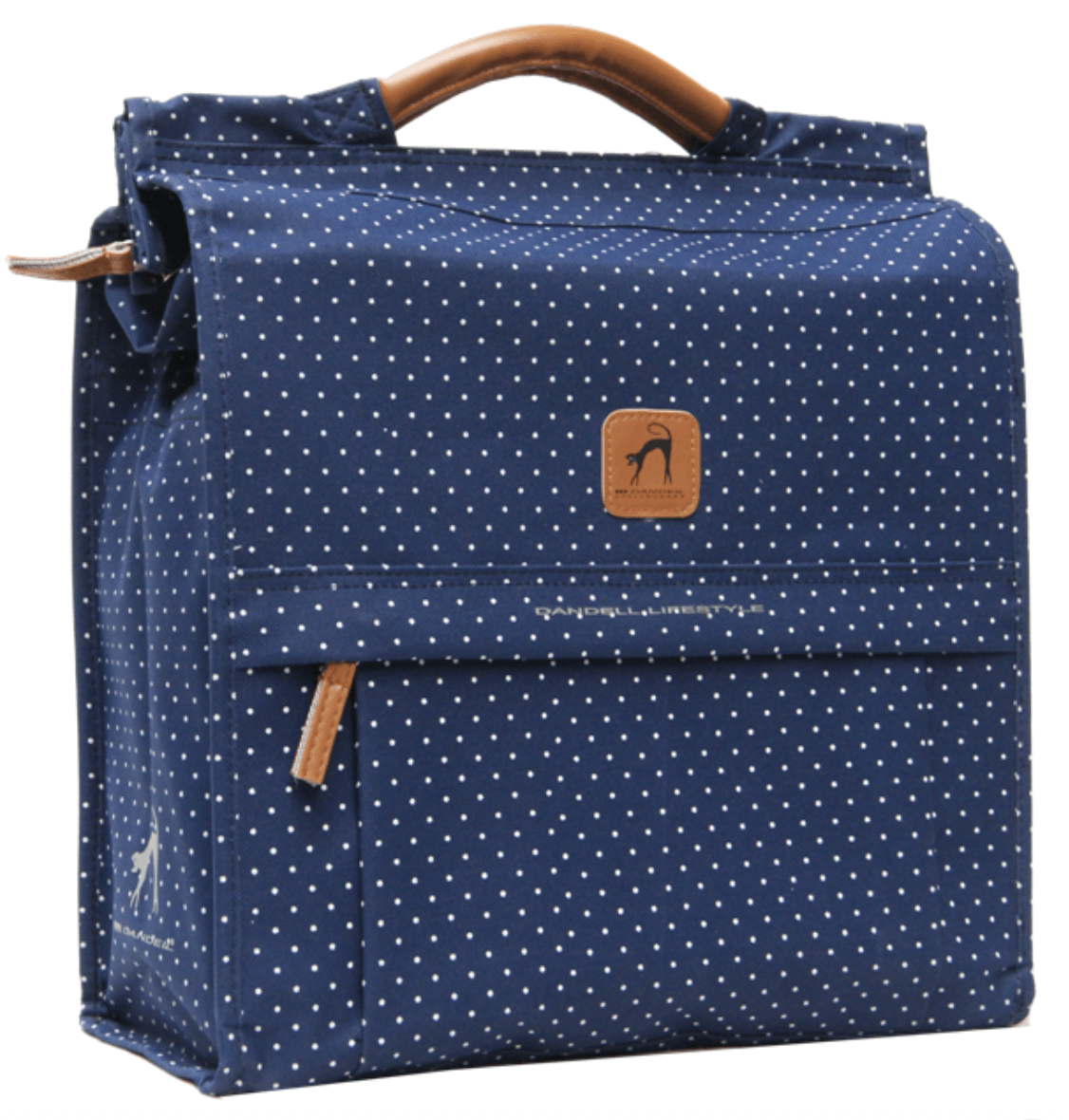 Dandell Shopper Pakaftas - Blauw + Stippen - 20 Liter - Verstevigd