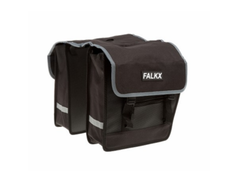 Falkx Dubbele Fietstas Afgeschuind - Zwart - 28L