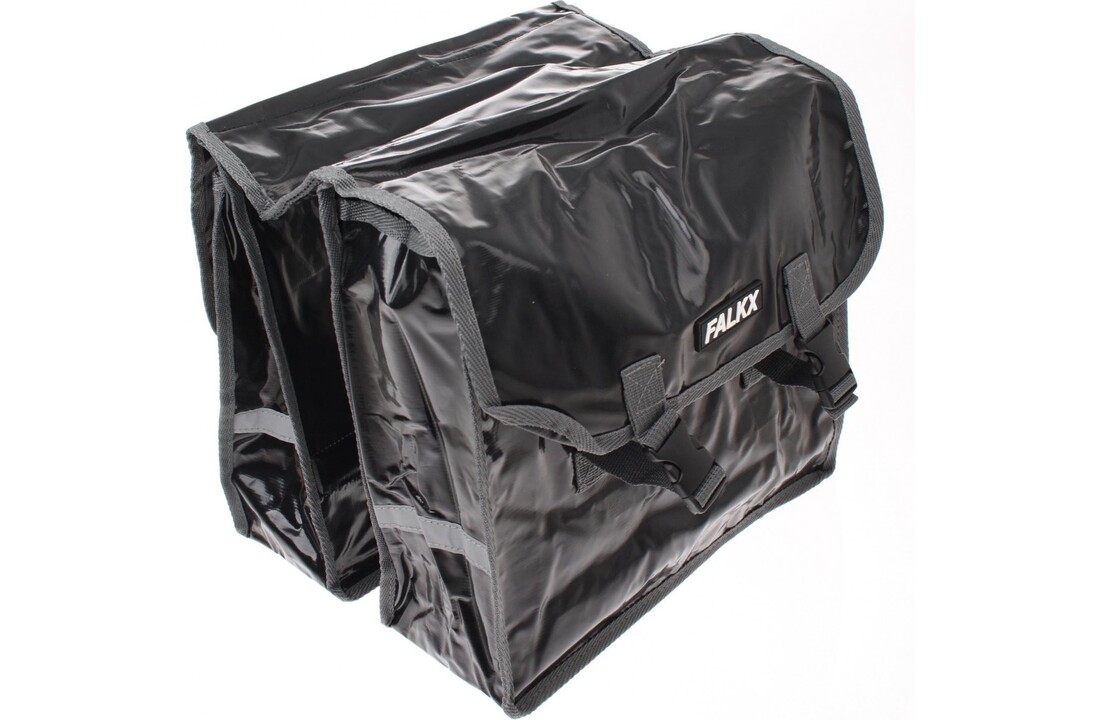Falkx Dubbele Fietstas - Zwart - Bisonyl - 24L
