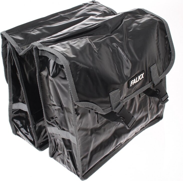 Falkx Dubbele Fietstas - Zwart - Bisonyl - 24L
