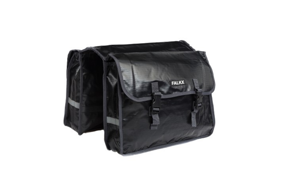 Falkx Dubbele Fietstas - Zwart - Bisonyl - 24L