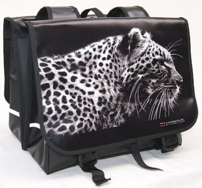 Dandell Dubbele Fietstas Cabluna - Zwart Met Luipaard - 42L