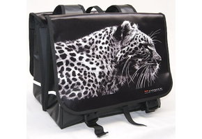 Dandell Dubbele Fietstas Cabluna - Zwart Met Luipaard