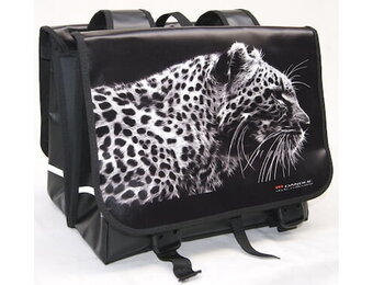 Dandell Dubbele Fietstas Cabluna - Zwart Met Luipaard