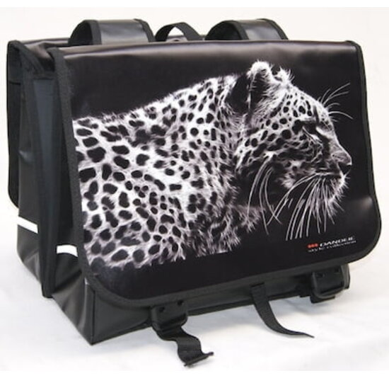 Dandell Dubbele Fietstas Cabluna - Zwart Met Luipaard - 42L