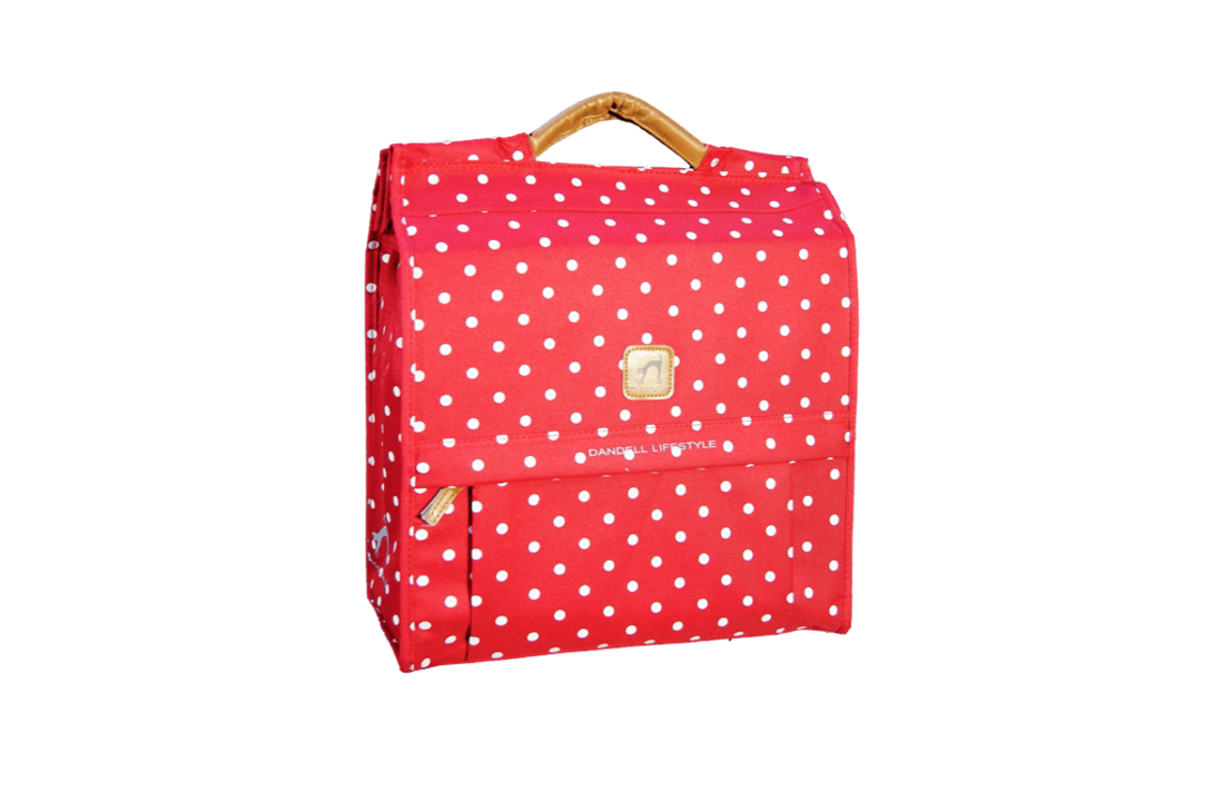 Dandell Shopper Pakaftas - Rood met Stippen - 20 Liter - Verstevigd