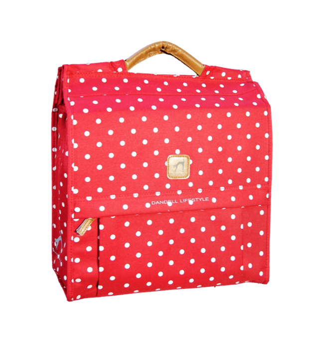 Dandell Shopper Pakaftas - Rood met Stippen - 20 Liter - Verstevigd