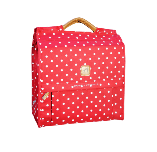 Dandell Shopper Pakaftas - Rood met Stippen - 20 Liter - Verstevigd