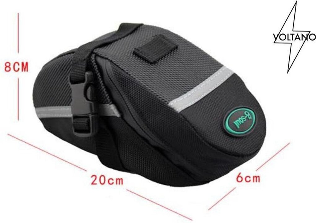 Voltano Zadeltas - Zwart - Waterdicht - 1 liter