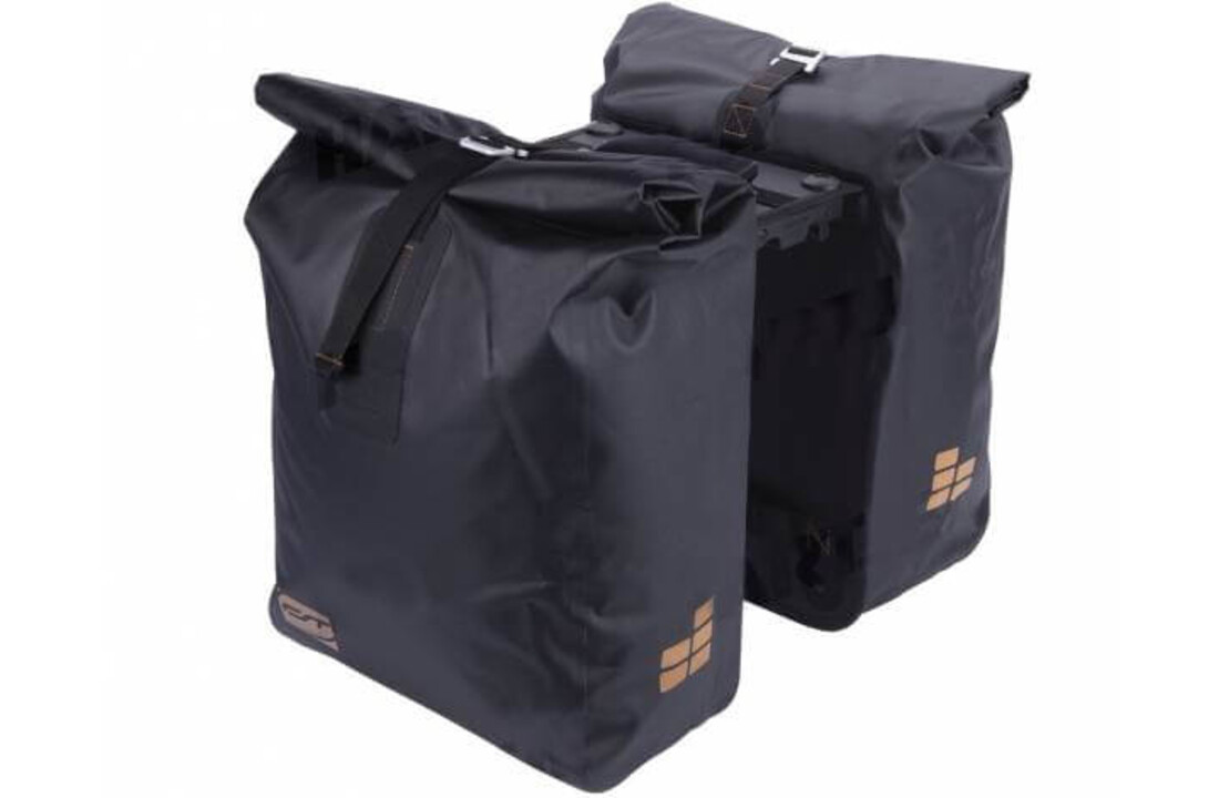 Contec Double Waterproof - MIK - Dubbele fietstas 40L - Zwart/Goud